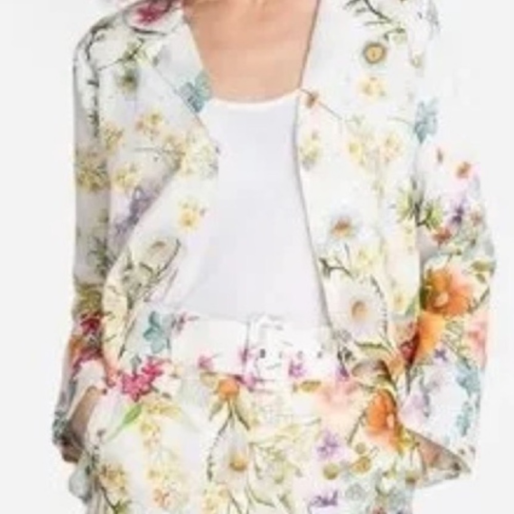 Johnny Was Floral Linen Blazer - Picture 2 of 9